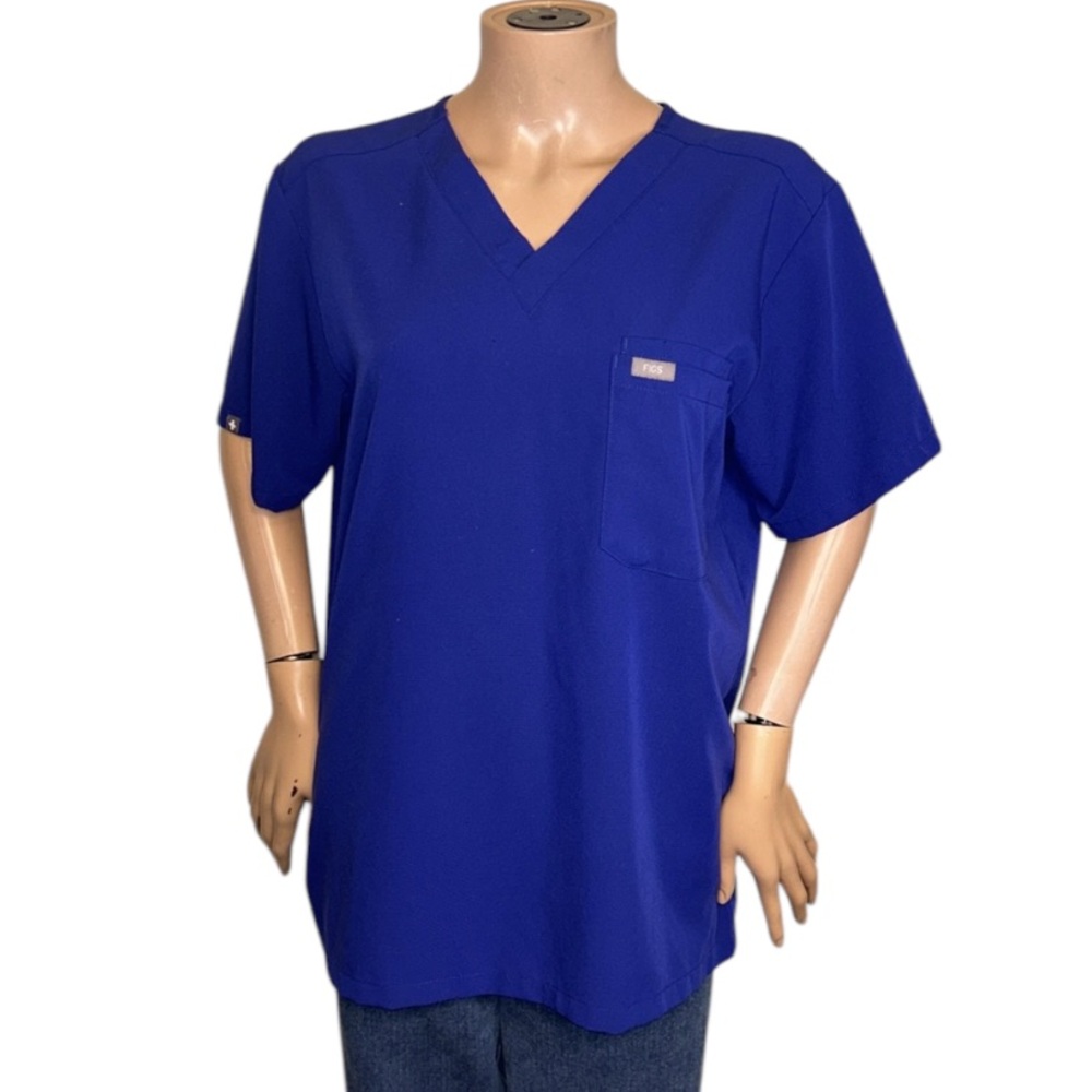 Figs Scrub Top Royal Blue Technical Collection Leon Mens unisex Size Small.